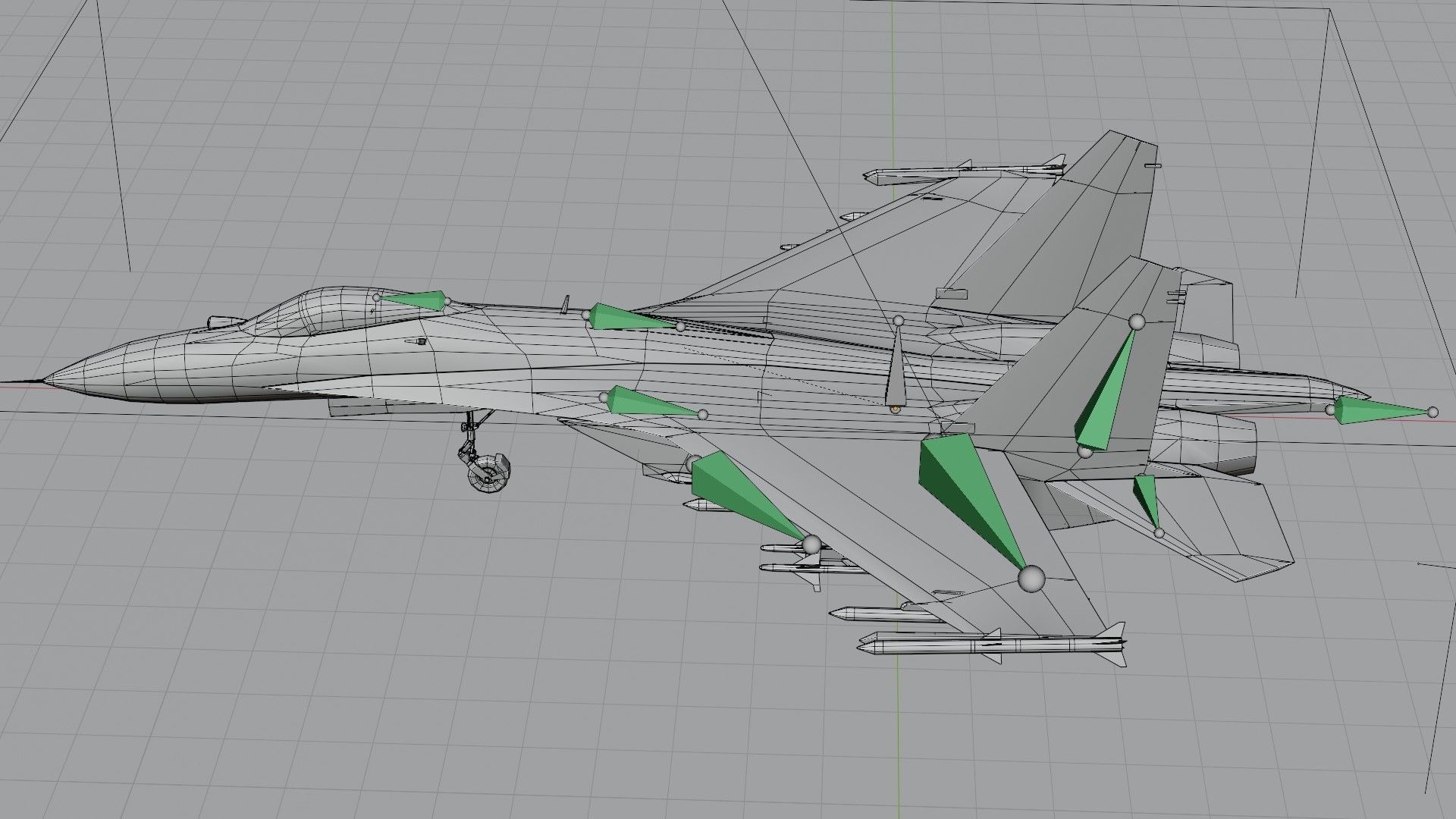 Sukhoi SU-27 Flanker Low-poly 3D model_21