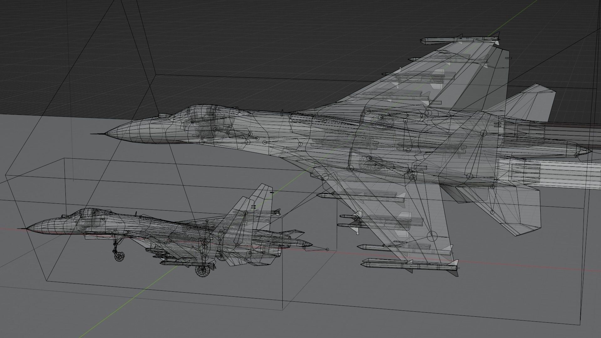 Sukhoi SU-27 Flanker Low-poly 3D model_17