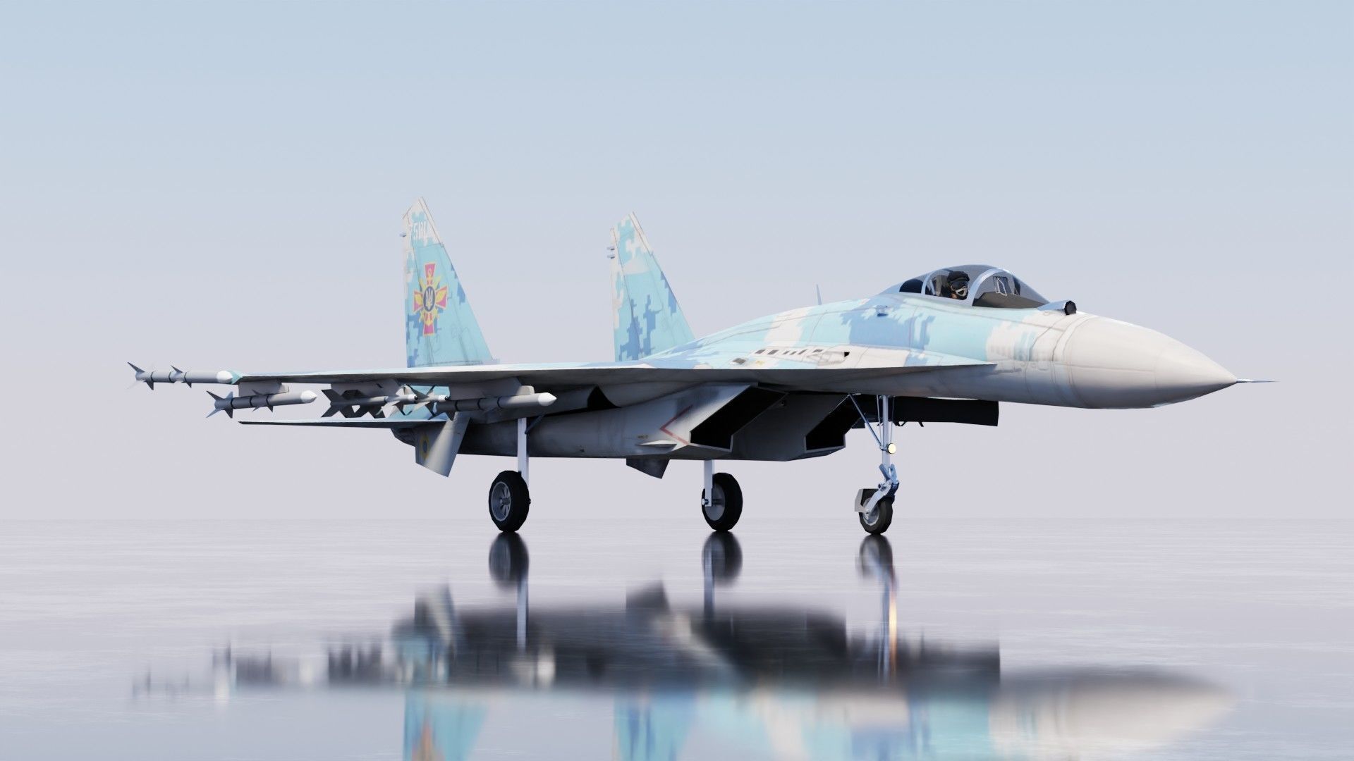 Sukhoi SU-27 Flanker Low-poly 3D model_10