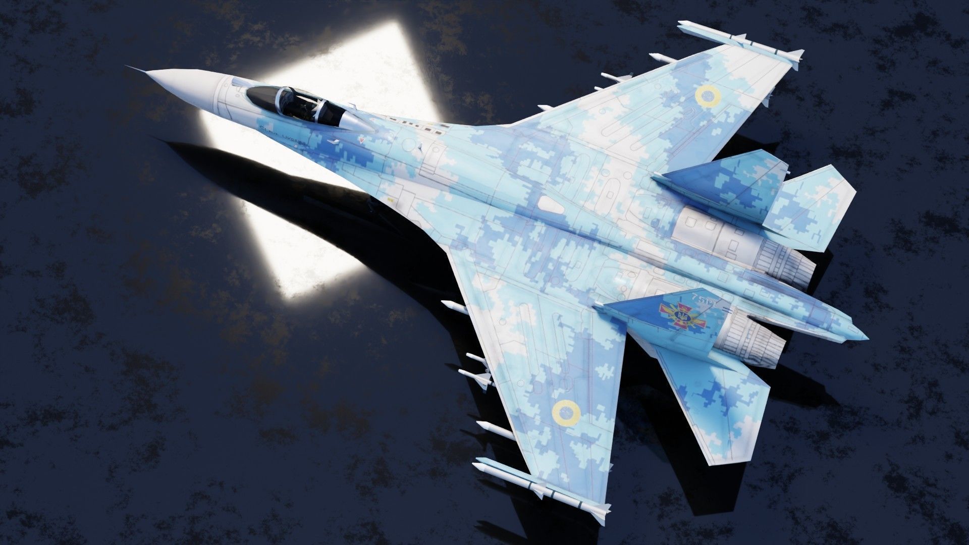 Sukhoi SU-27 Flanker Low-poly 3D model_9