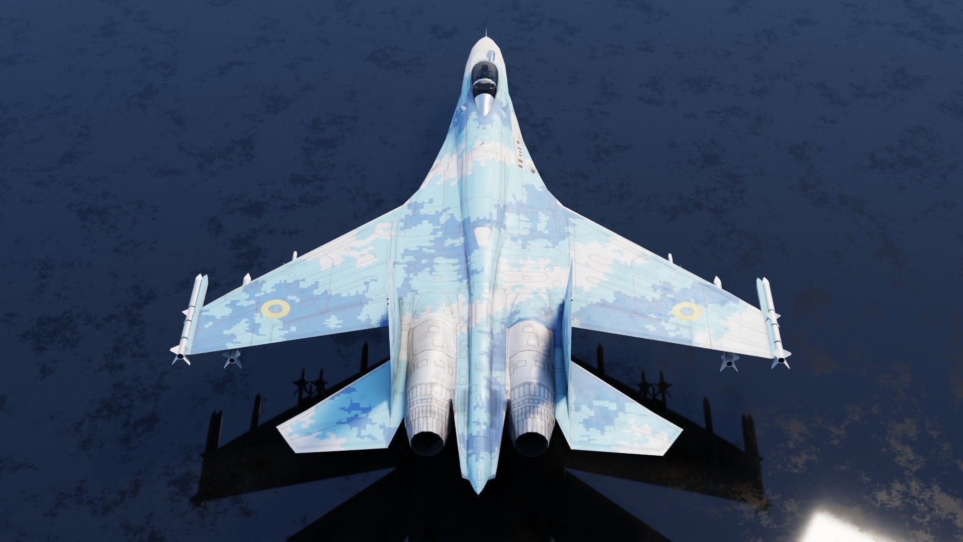 Sukhoi SU-27 Flanker Low-poly 3D model_6