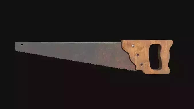 Hand Saw Low-poly 3D model GAME READY