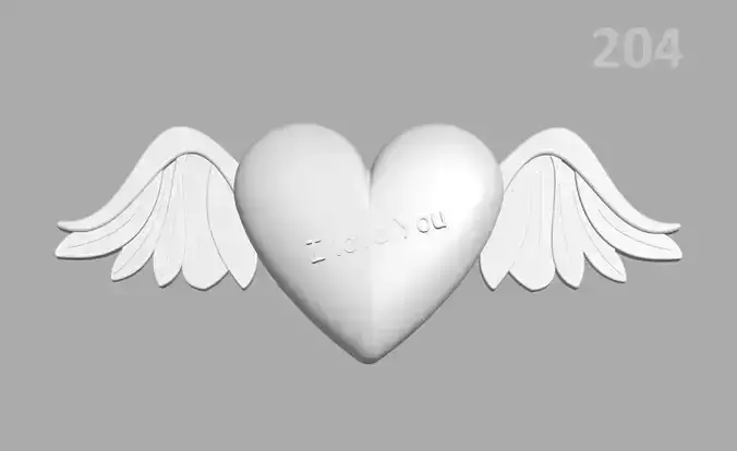 204P-love heart with wings