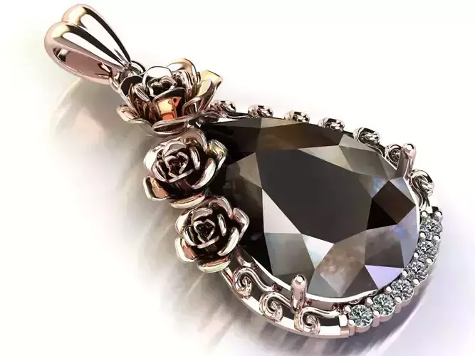Rose flower pendant design 3D print model