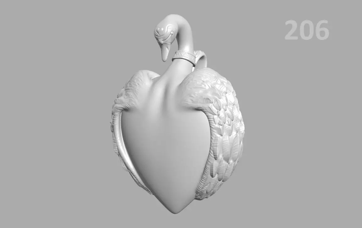 206P-LOVE swan 3D print model_0