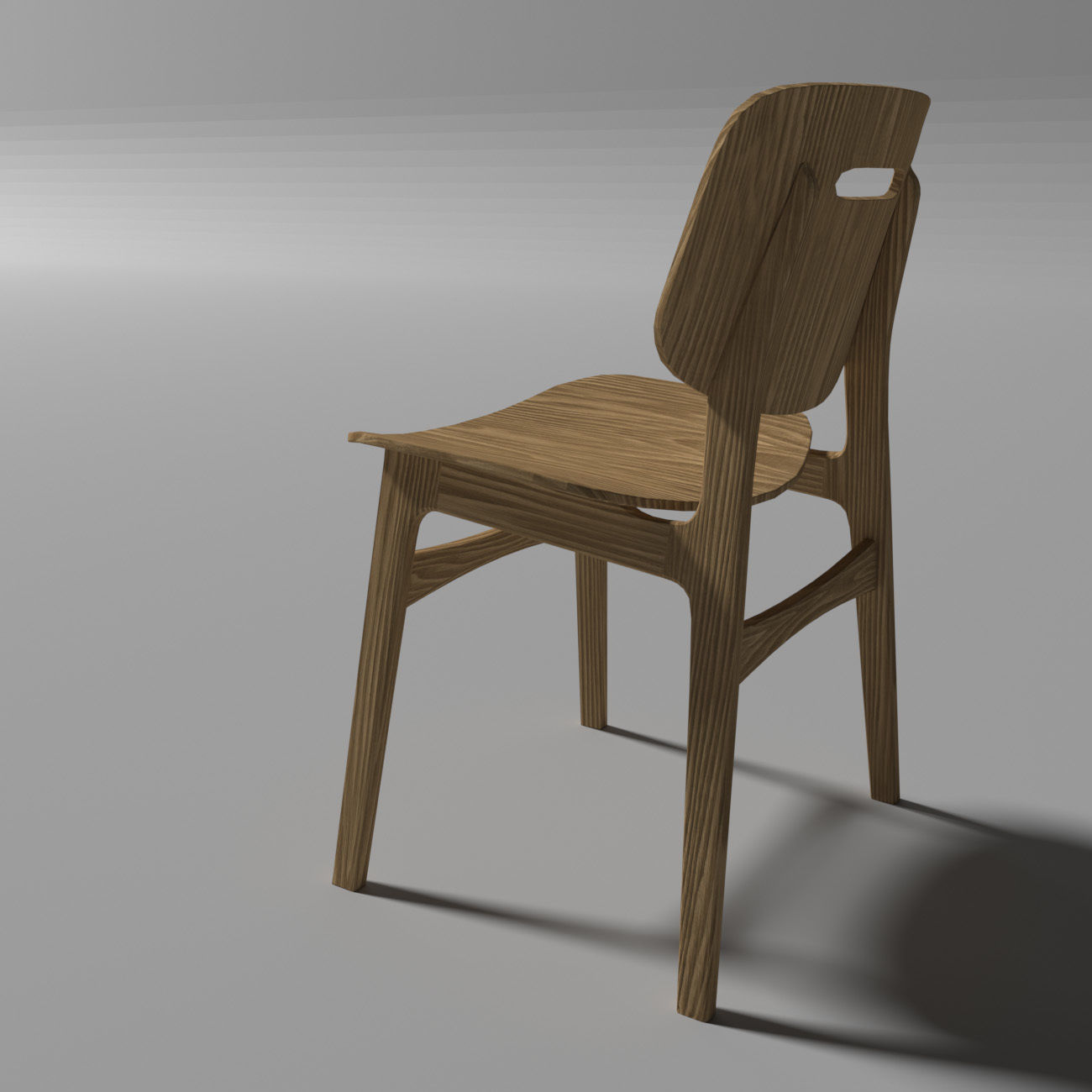 Chair wooden 3D model_1