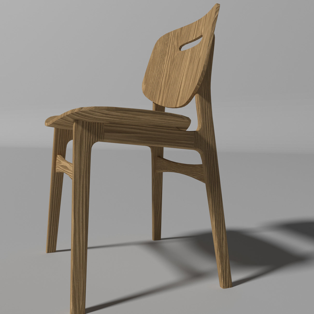 Chair wooden 3D model_3