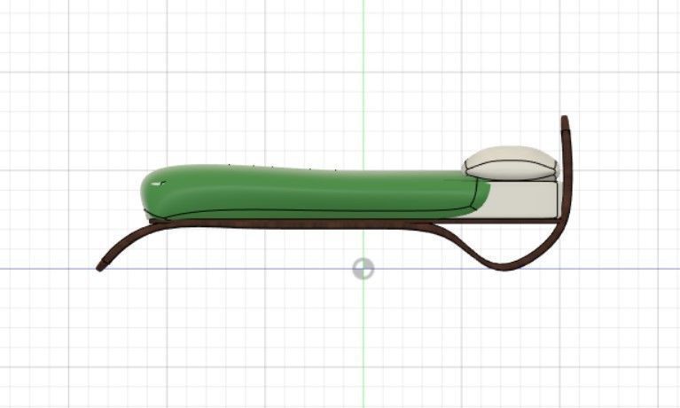 Wave double bed 3D print model_3