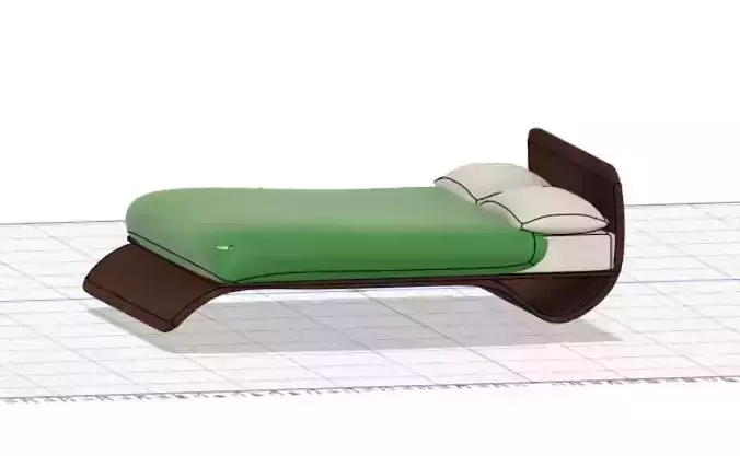 Wave double bed 3D print model