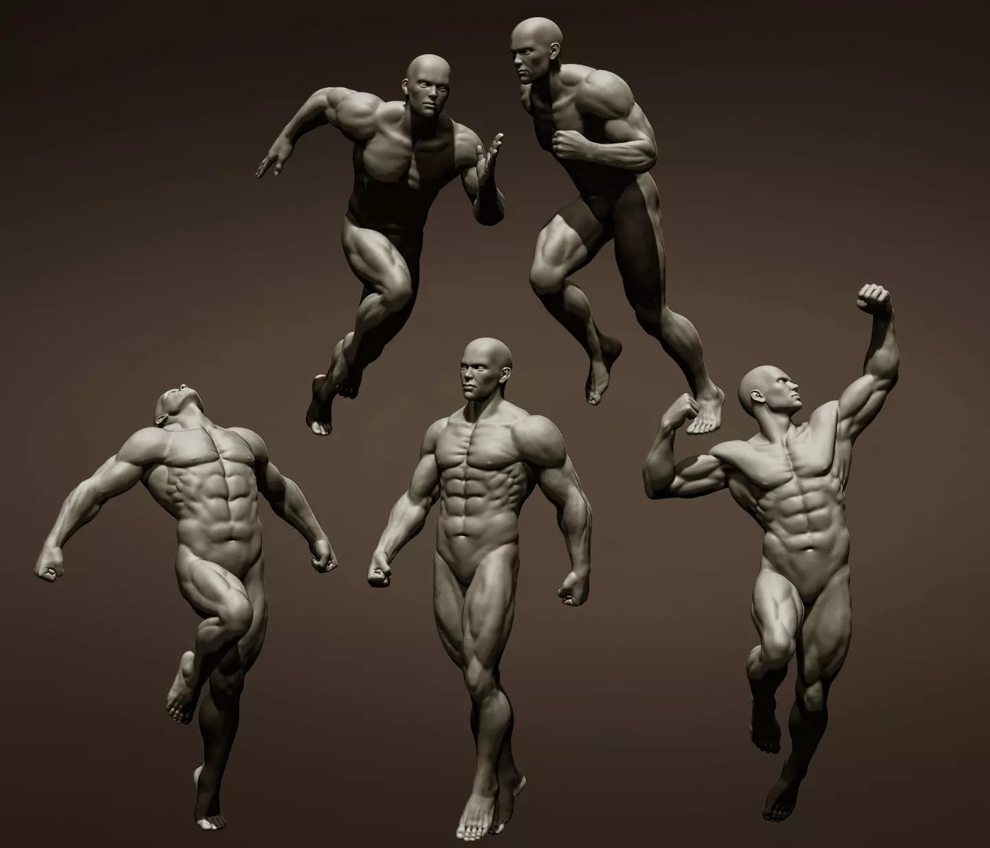 Male full body poses Free 3D model