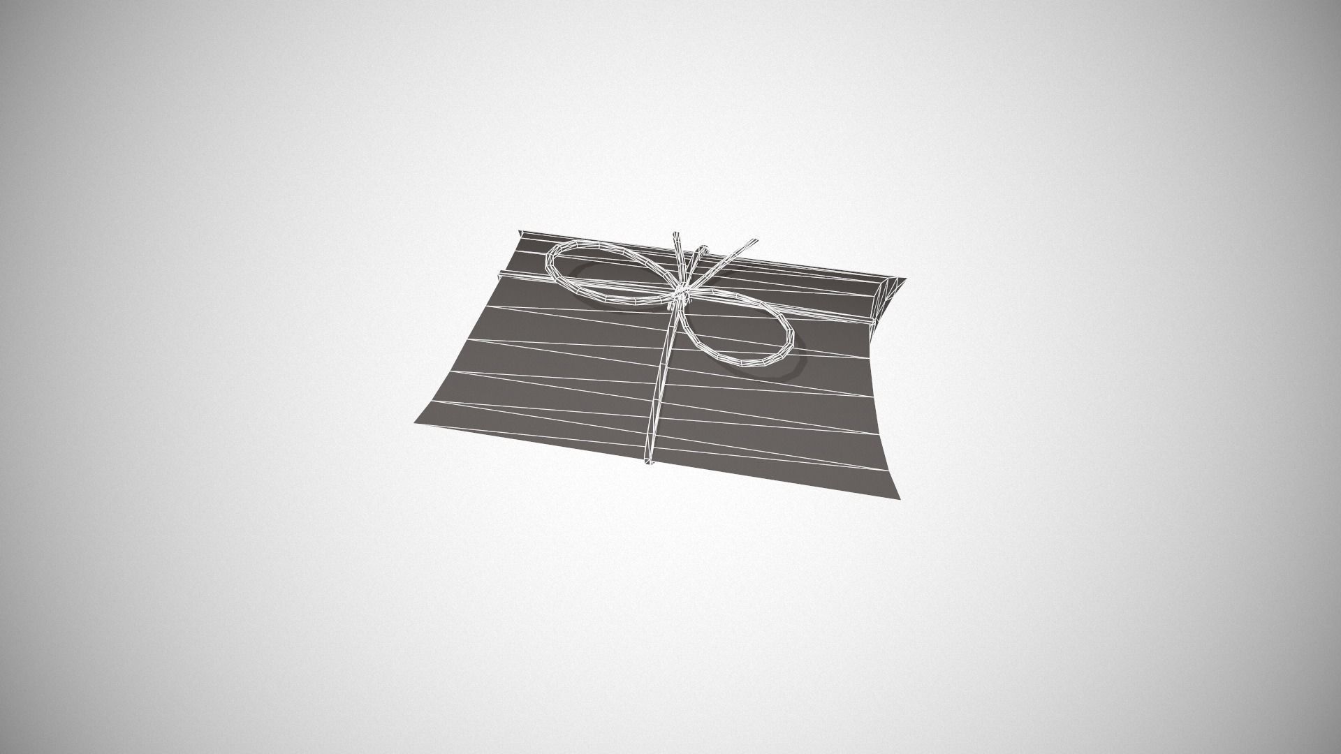 Green and Silver Pillow Gift Box Low-poly 3D model_18