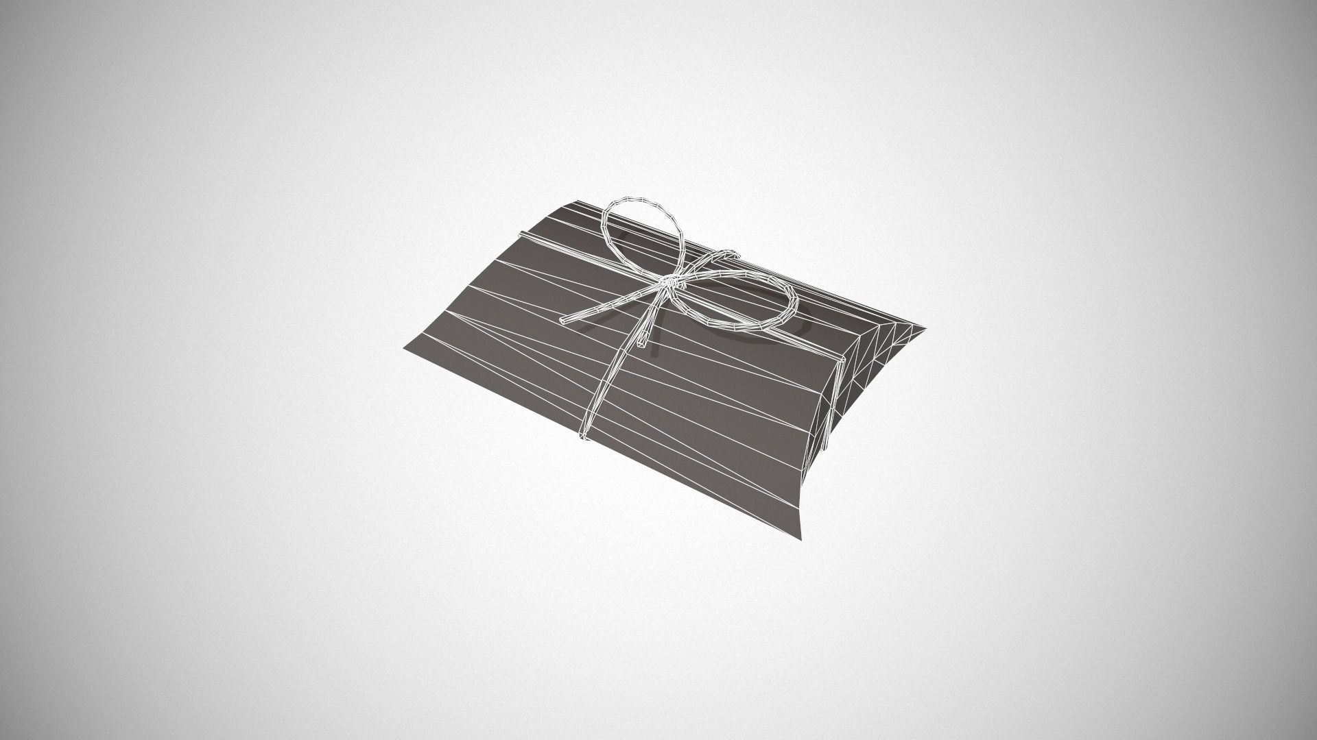 Green and Silver Pillow Gift Box Low-poly 3D model_12