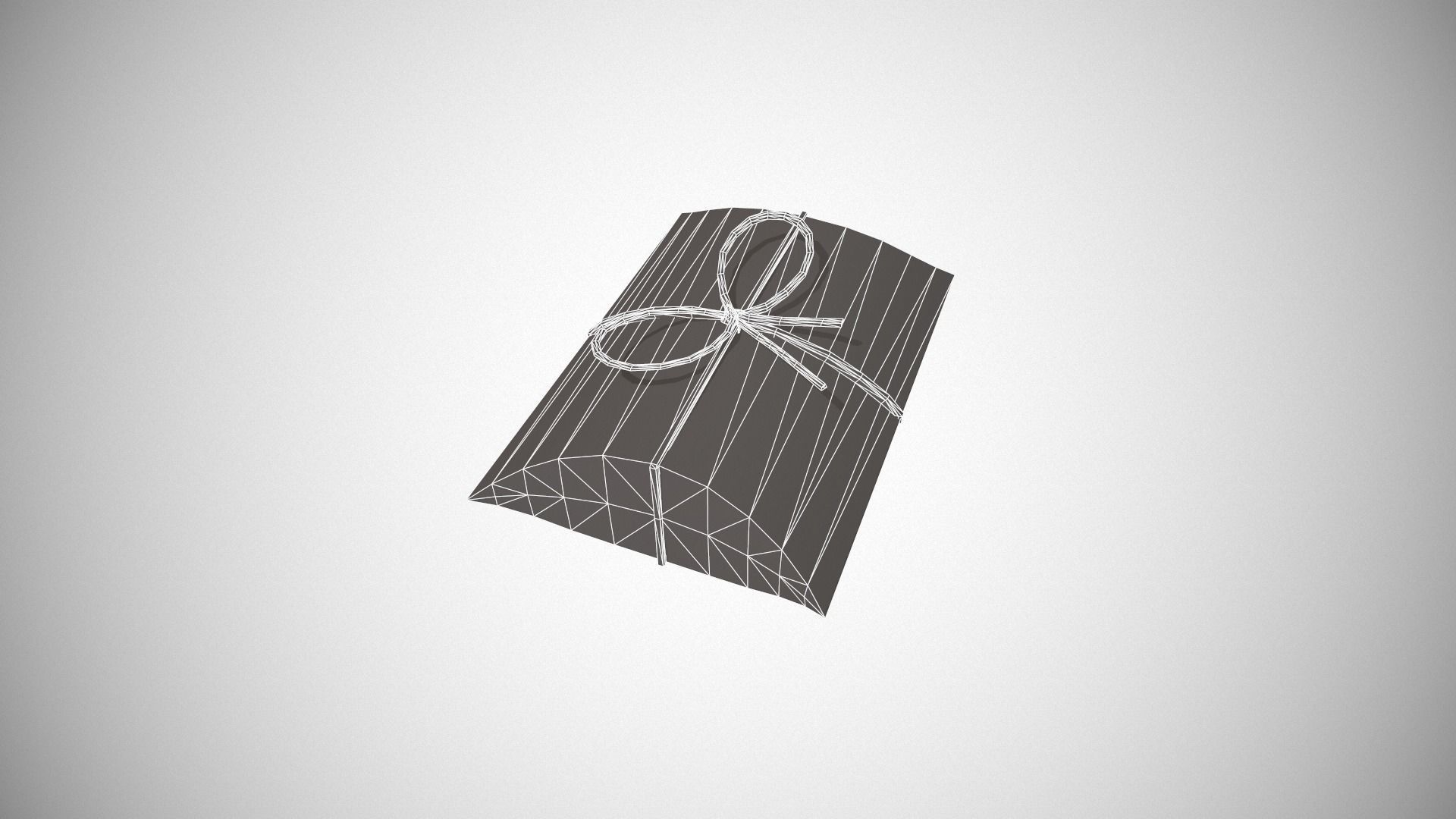 Green and Silver Pillow Gift Box Low-poly 3D model_15