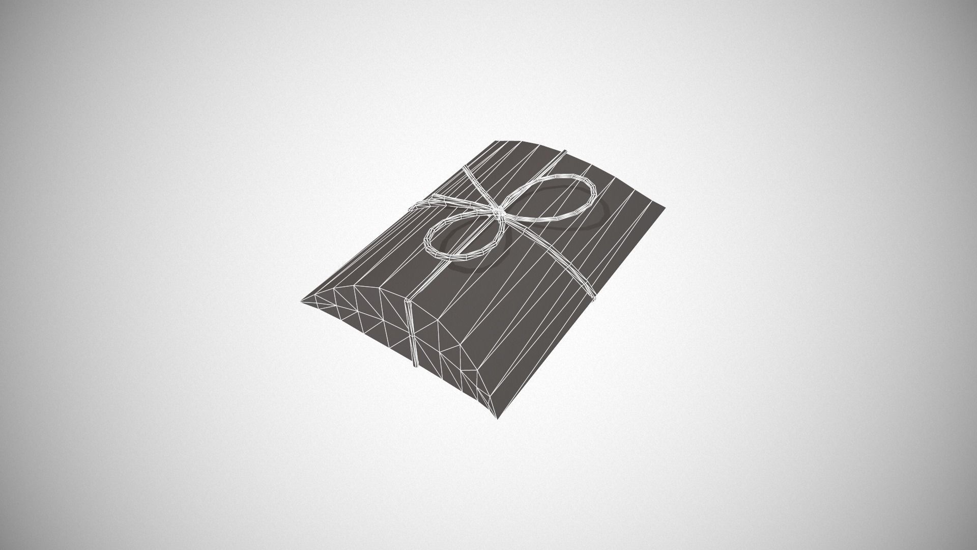Green and Silver Pillow Gift Box Low-poly 3D model_20
