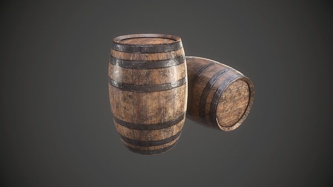 Barrel wooden Low-poly 3D model