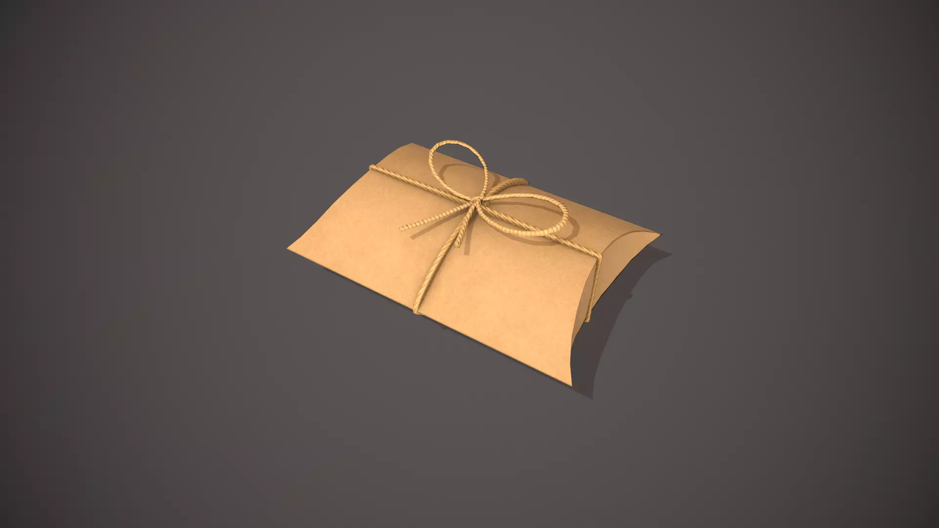 Cardboard Pillow Gift Box Low-poly 3D model_0