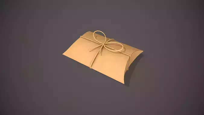 Cardboard Pillow Gift Box Low-poly 3D model
