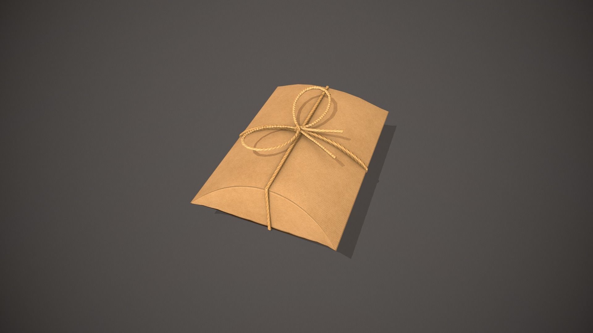 Cardboard Pillow Gift Box Low-poly 3D model_3