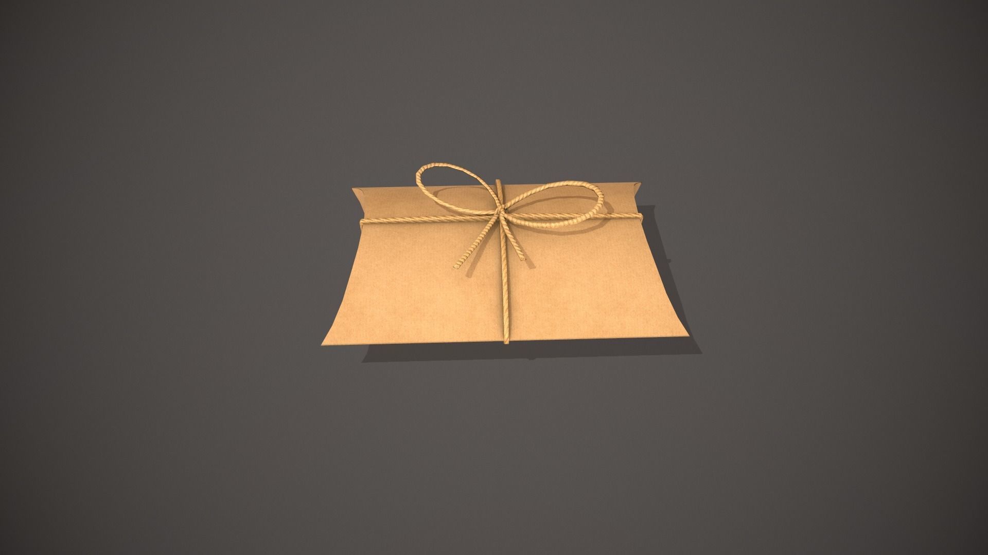 Cardboard Pillow Gift Box Low-poly 3D model_1
