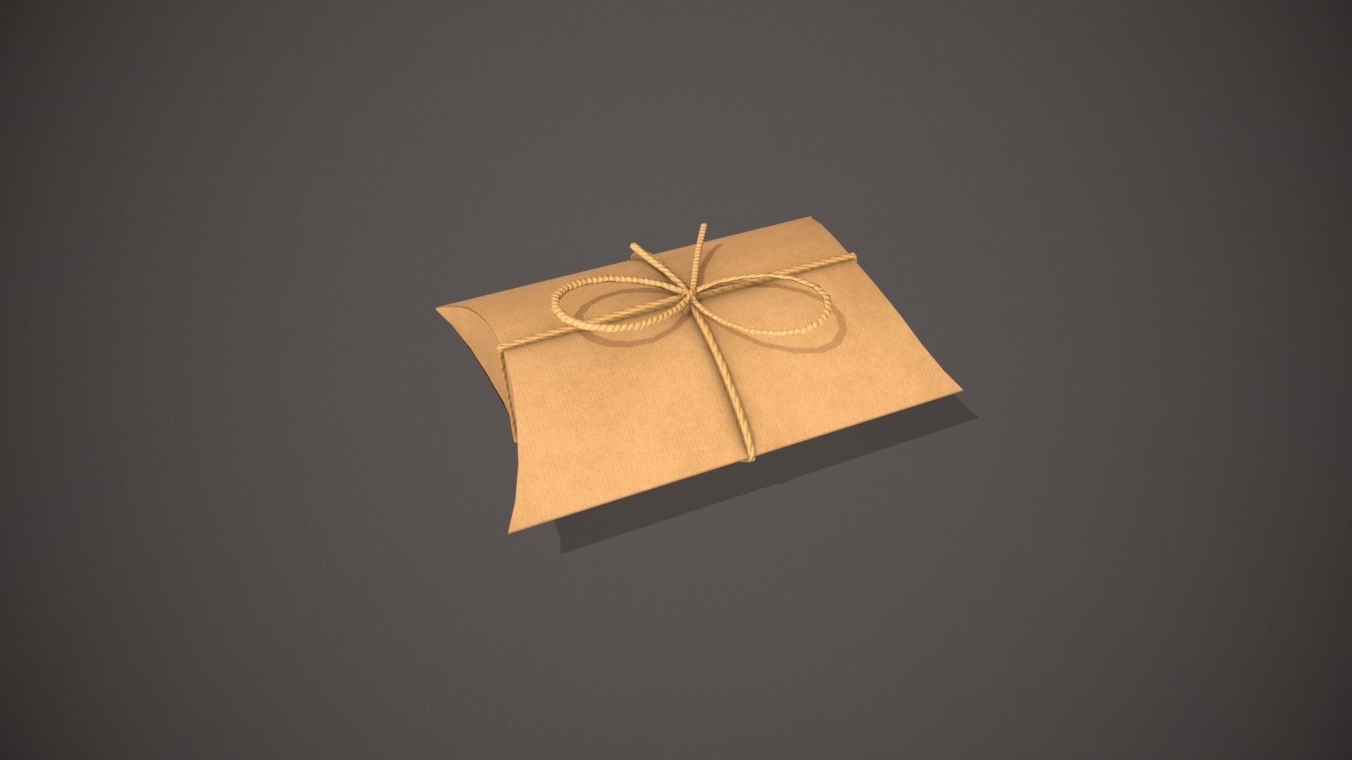 Cardboard Pillow Gift Box Low-poly 3D model_7
