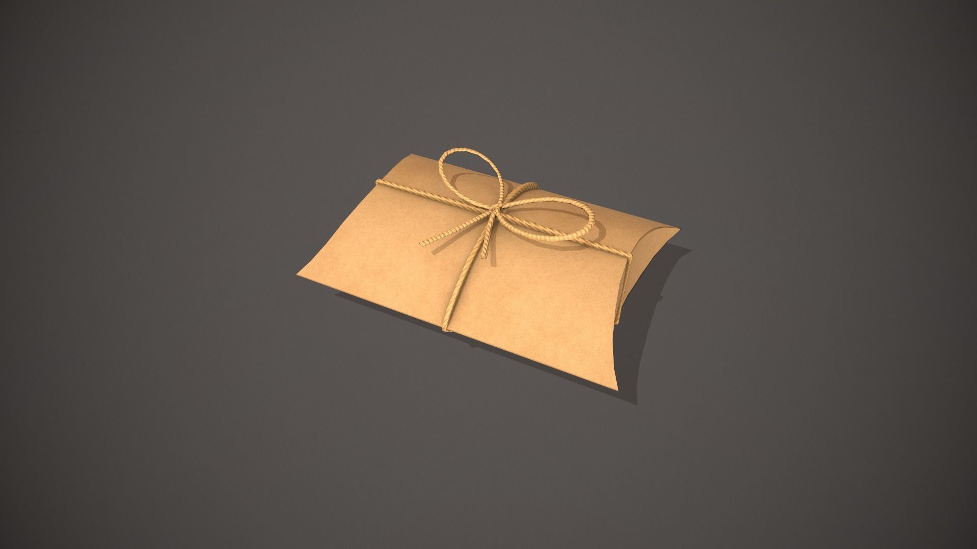 Cardboard Pillow Gift Box Low-poly 3D model_11