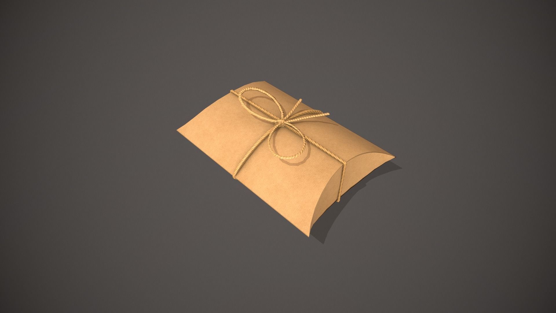 Cardboard Pillow Gift Box Low-poly 3D model_5