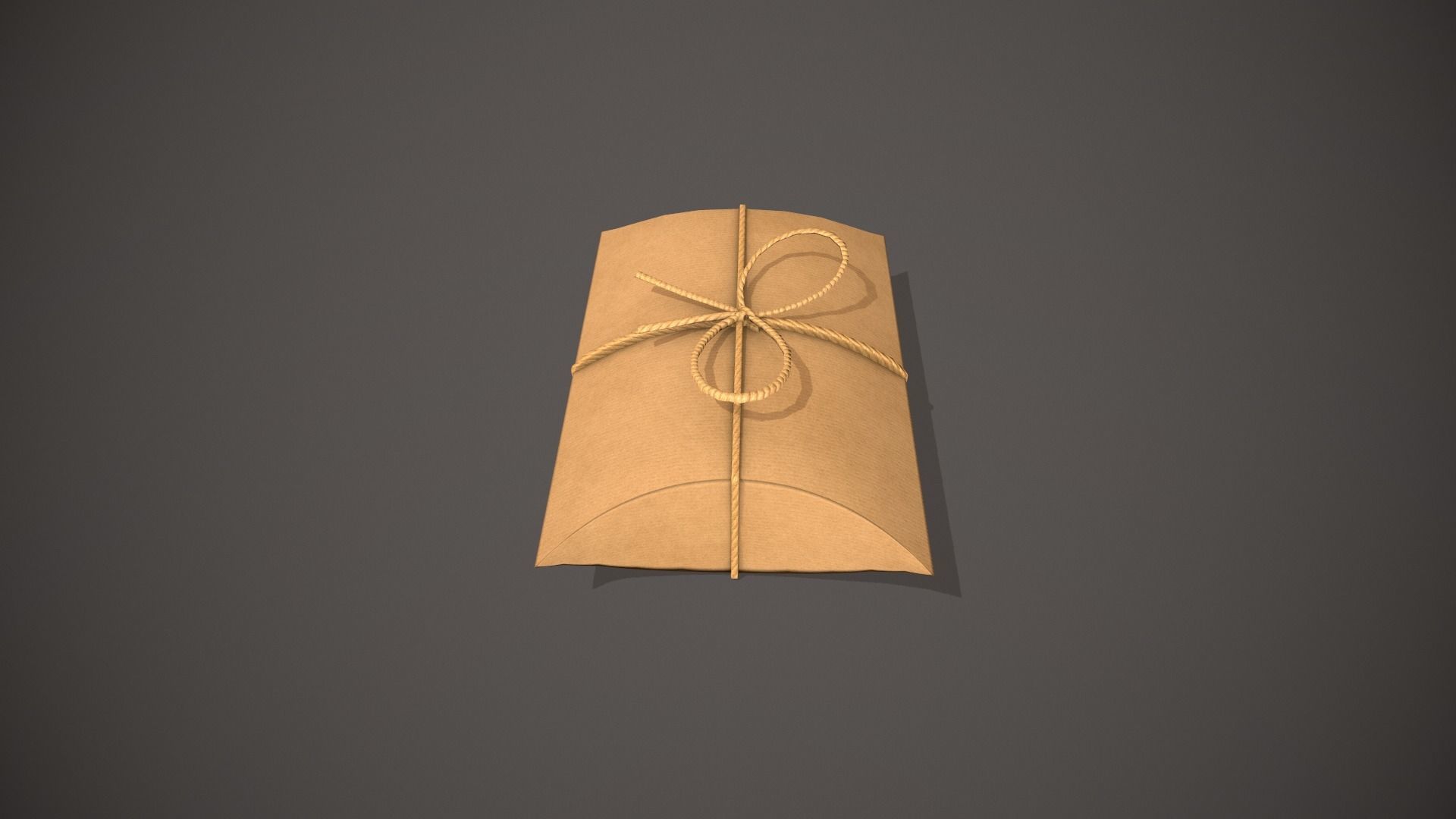 Cardboard Pillow Gift Box Low-poly 3D model_9