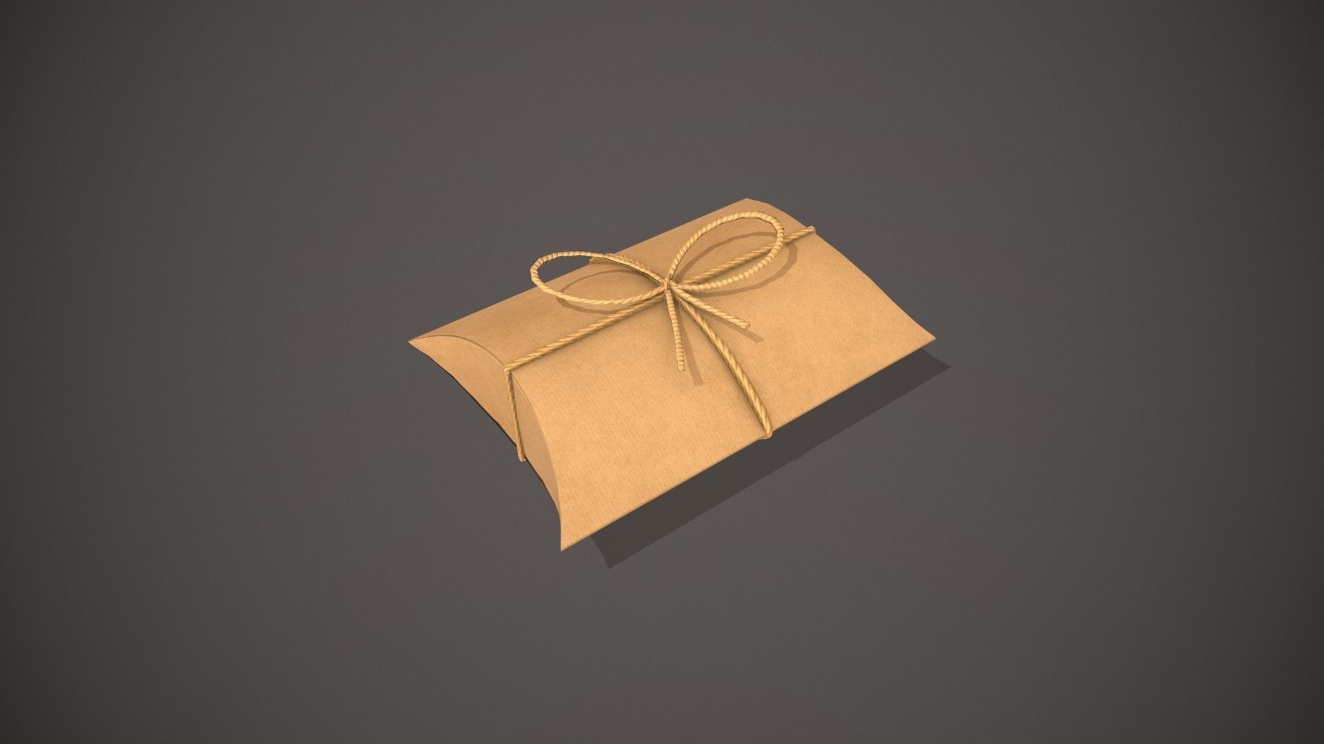Cardboard Pillow Gift Box Low-poly 3D model_2