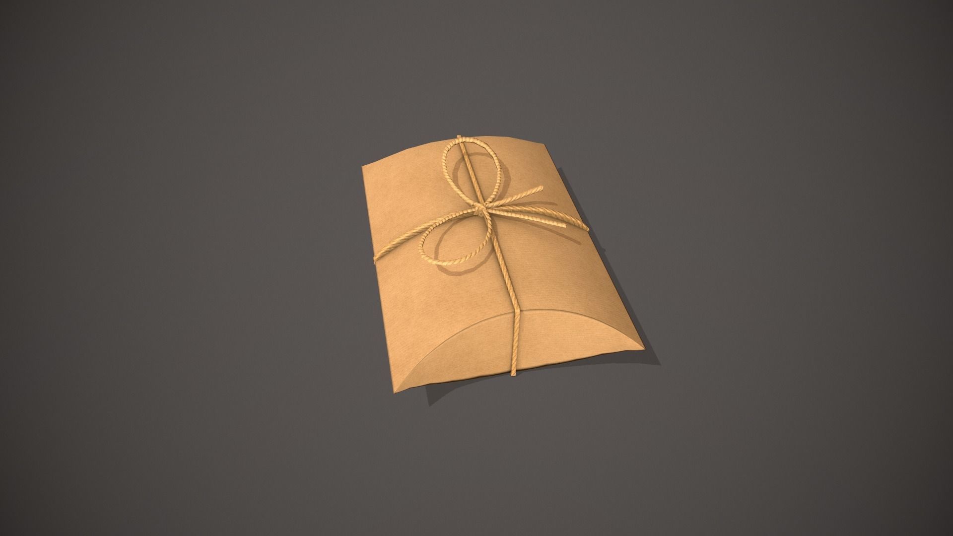 Cardboard Pillow Gift Box Low-poly 3D model_4