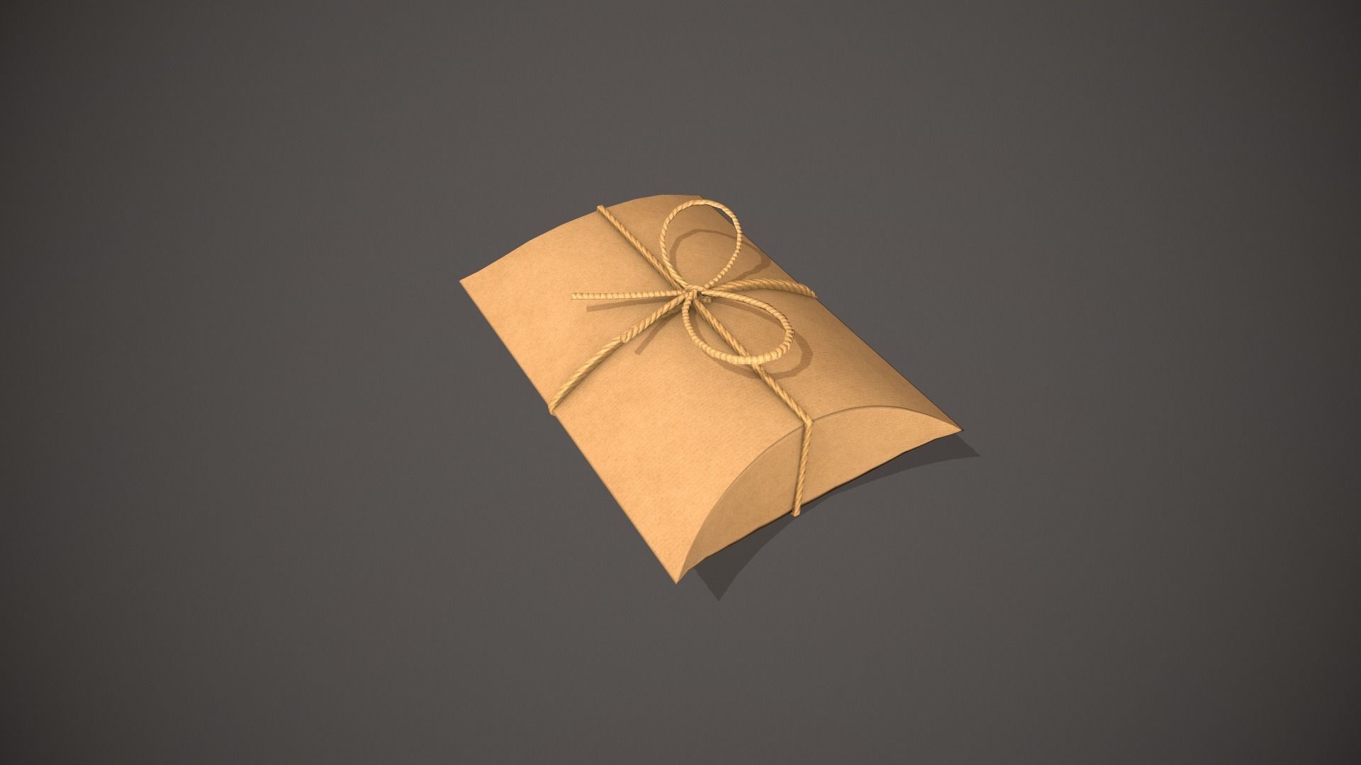 Cardboard Pillow Gift Box Low-poly 3D model_10
