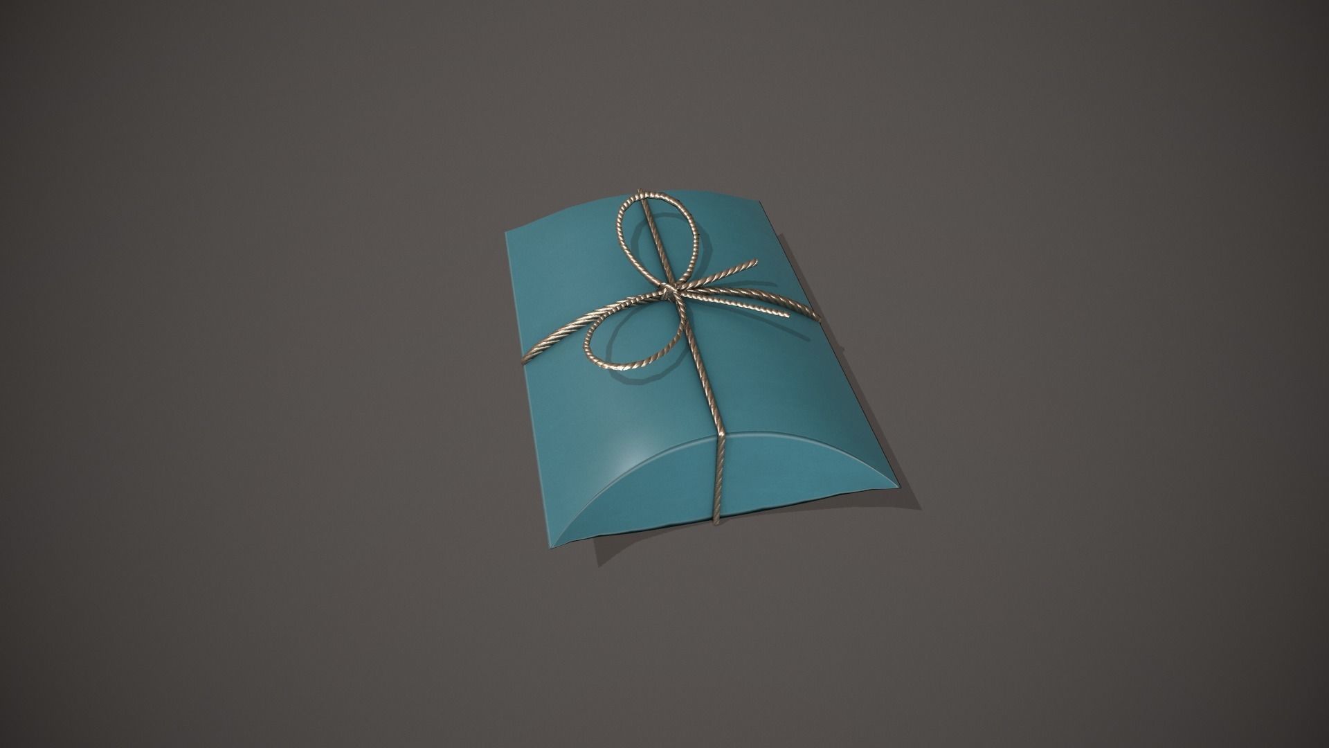 Blue and Silver Pillow Gift Box Low-poly 3D model_4