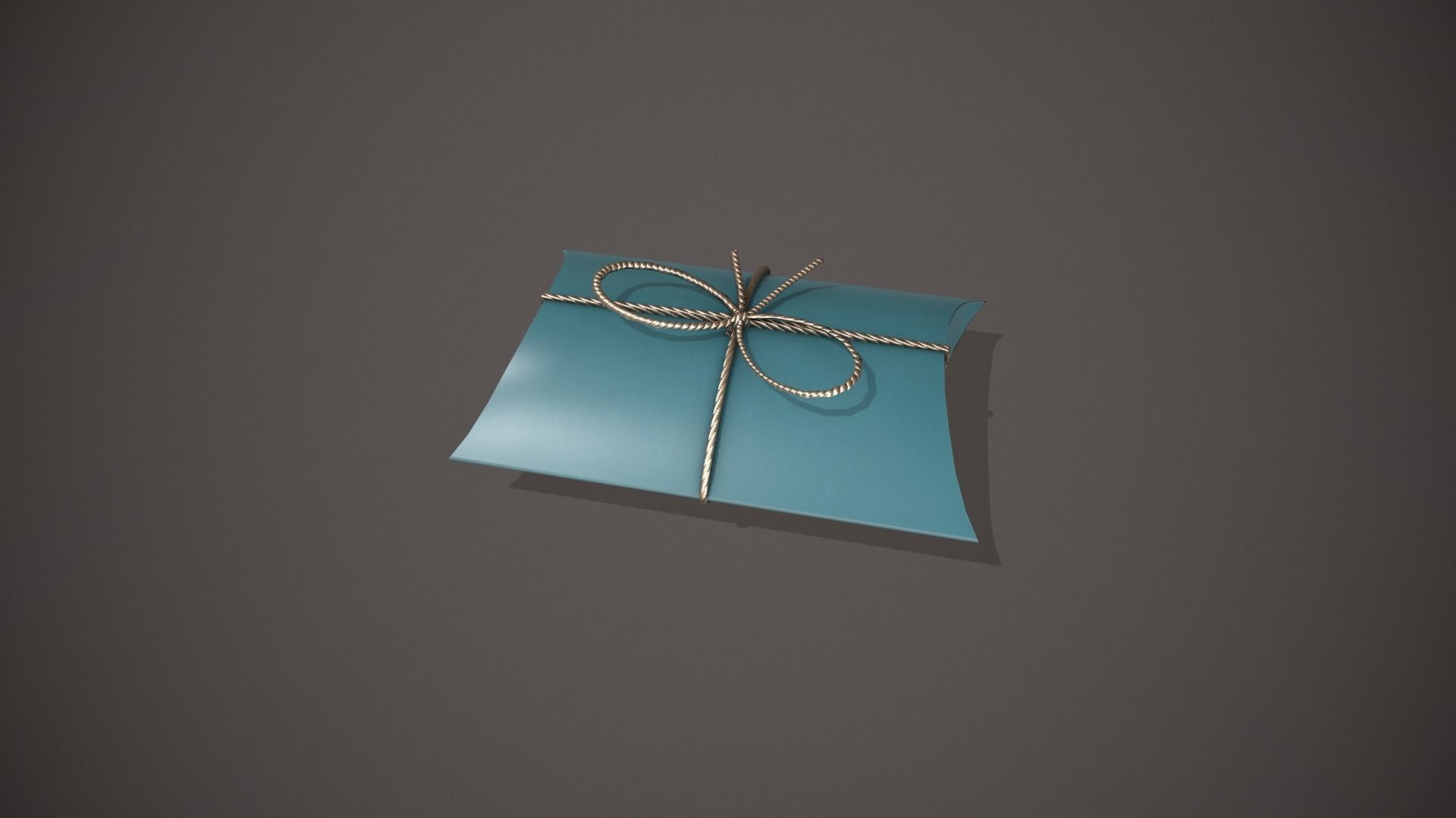 Blue and Silver Pillow Gift Box Low-poly 3D model_6