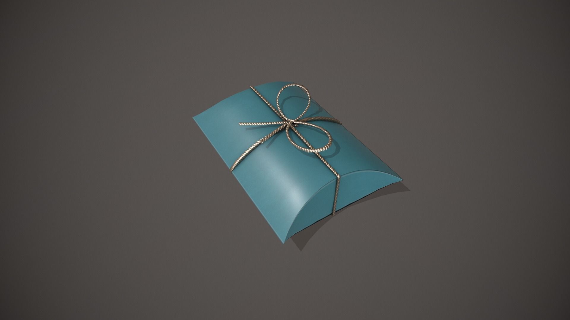 Blue and Silver Pillow Gift Box Low-poly 3D model_10