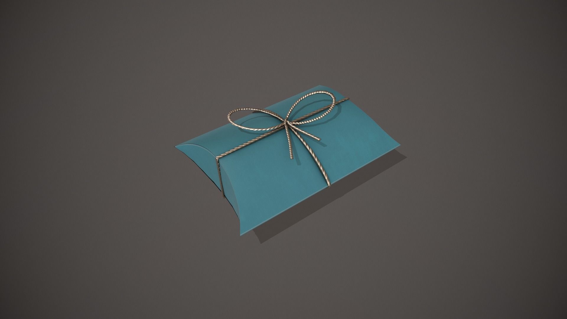 Blue and Silver Pillow Gift Box Low-poly 3D model_2
