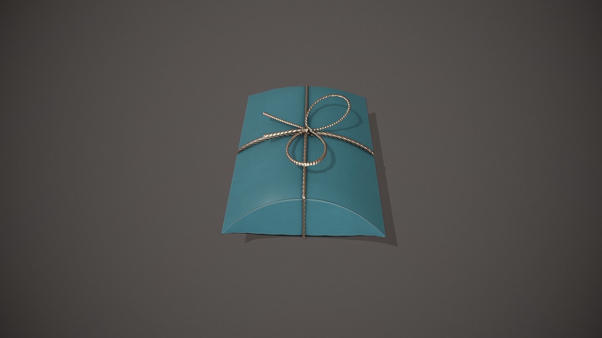 Blue and Silver Pillow Gift Box Low-poly 3D model_9