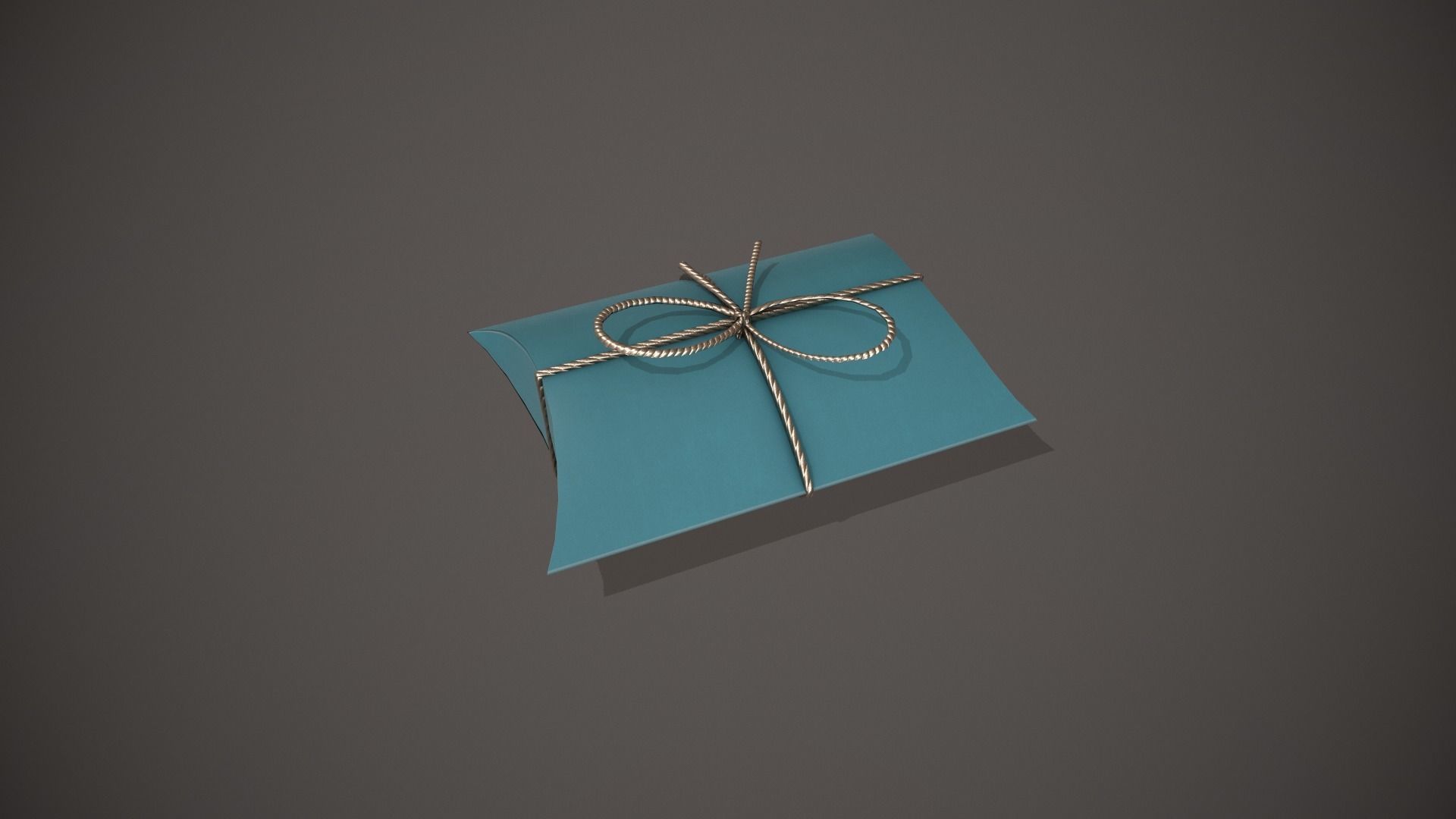 Blue and Silver Pillow Gift Box Low-poly 3D model_7