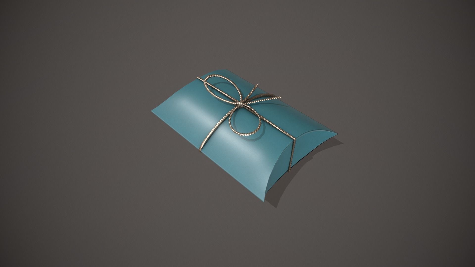 Blue and Silver Pillow Gift Box Low-poly 3D model_5