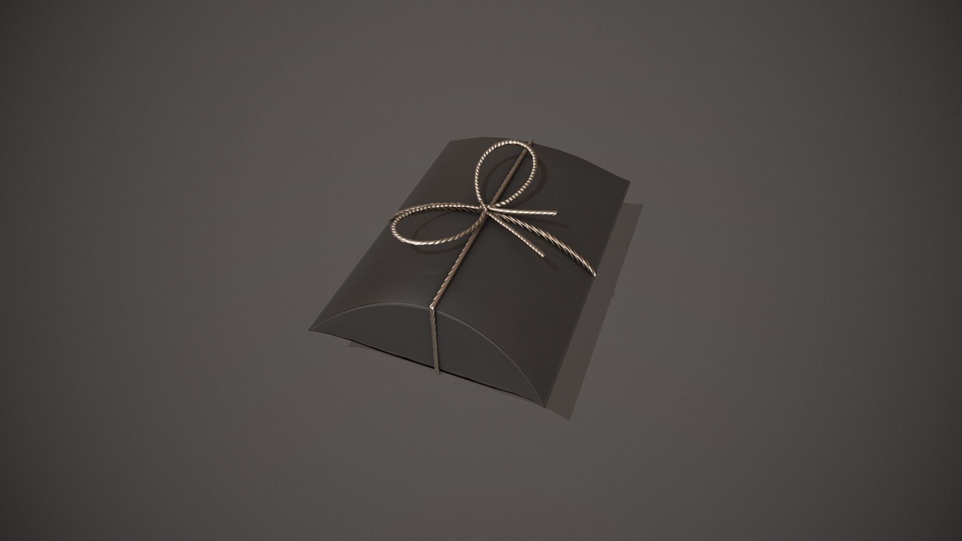 Black and Silver Pillow Gift Box Low-poly 3D model_3