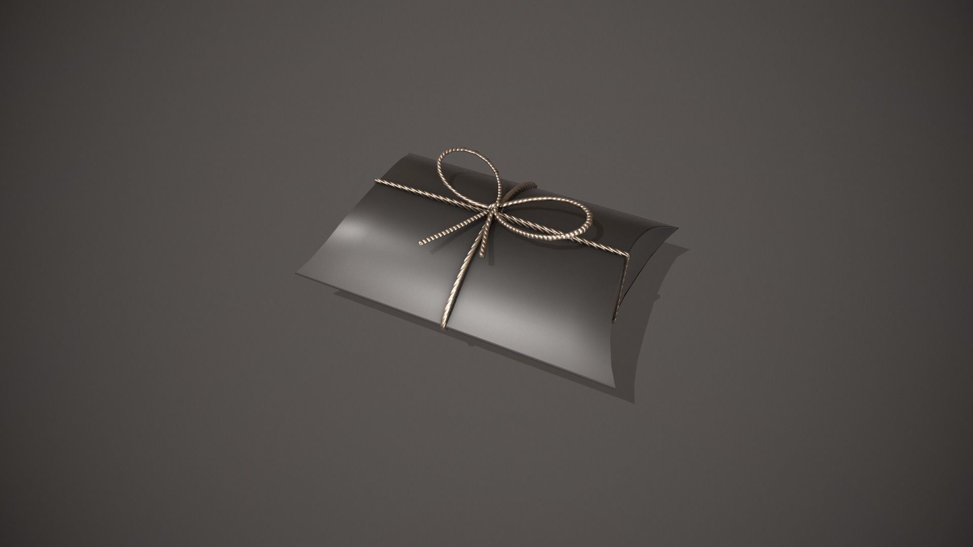 Black and Silver Pillow Gift Box Low-poly 3D model_11