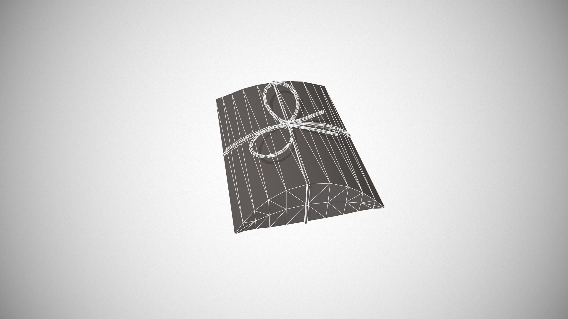 Black and Silver Pillow Gift Box Low-poly 3D model_16