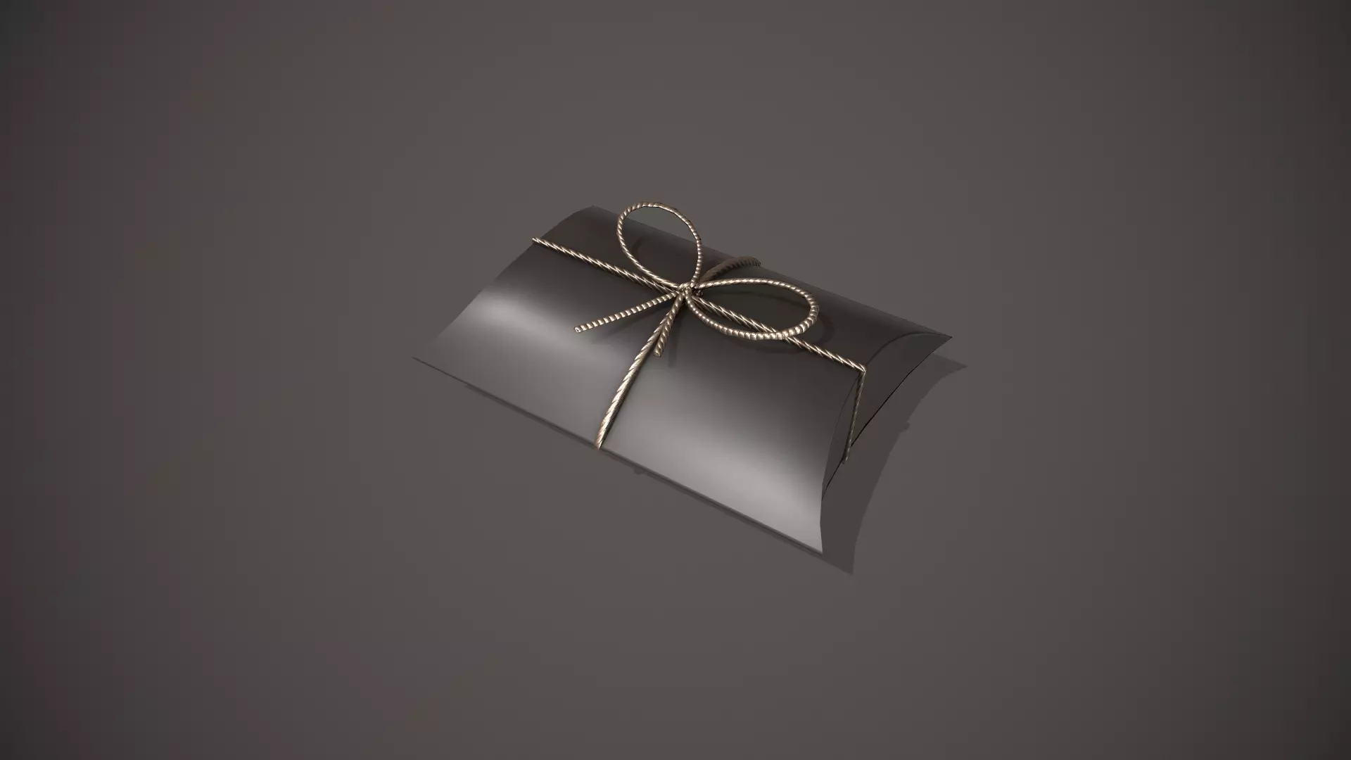 Black and Silver Pillow Gift Box Low-poly 3D model_0