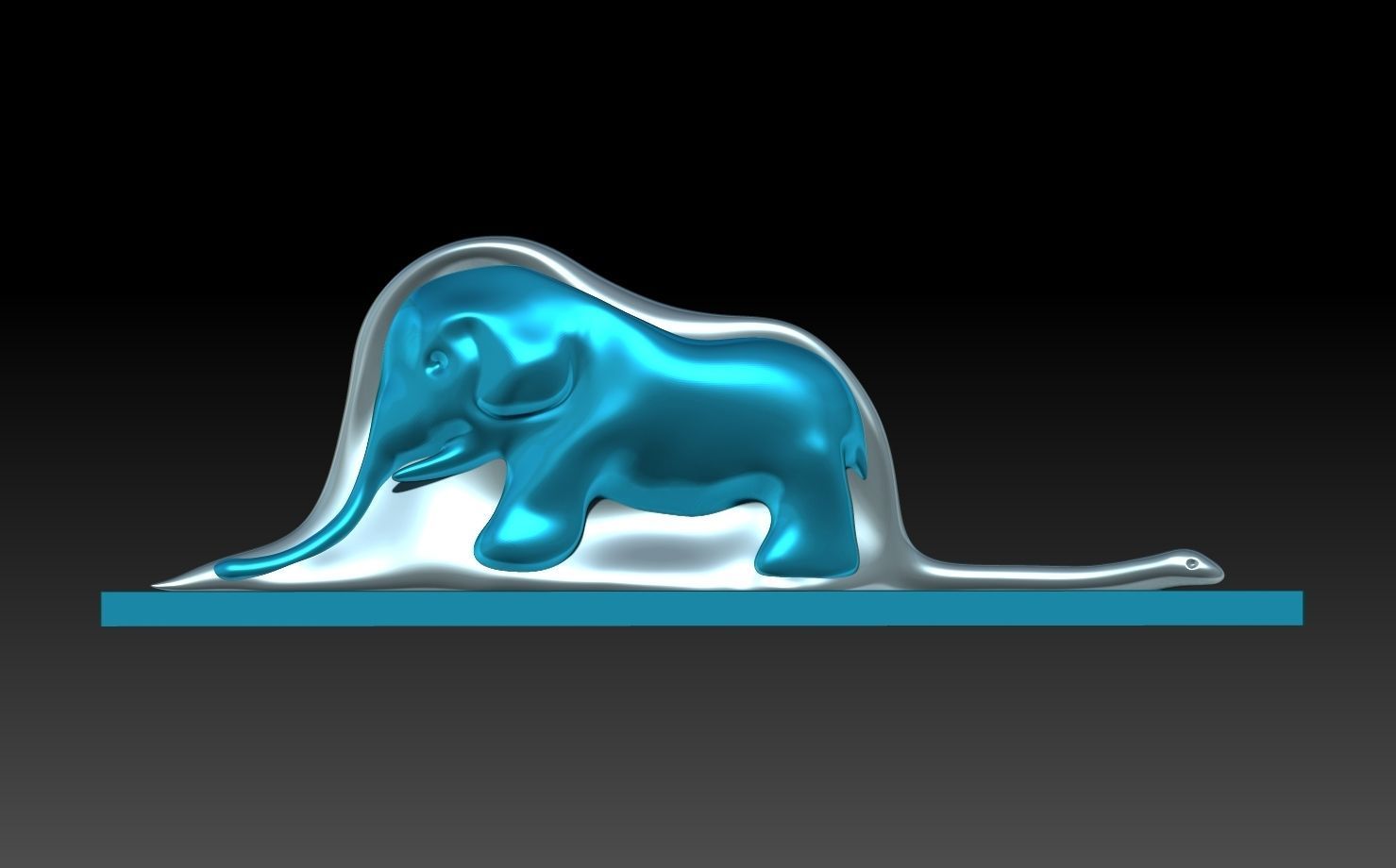 The elephant inside the snake 3D print model_6