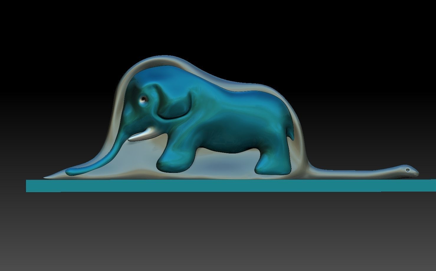 The elephant inside the snake 3D print model_10