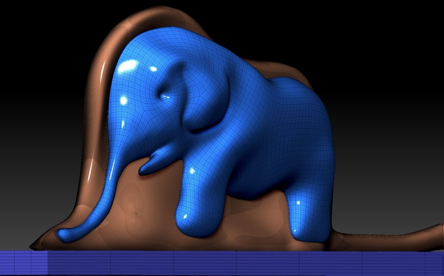 The elephant inside the snake 3D print model_9