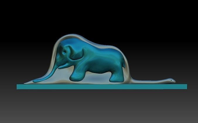 The elephant inside the snake 3D print model