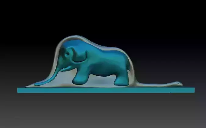 The elephant inside the snake 3D print model