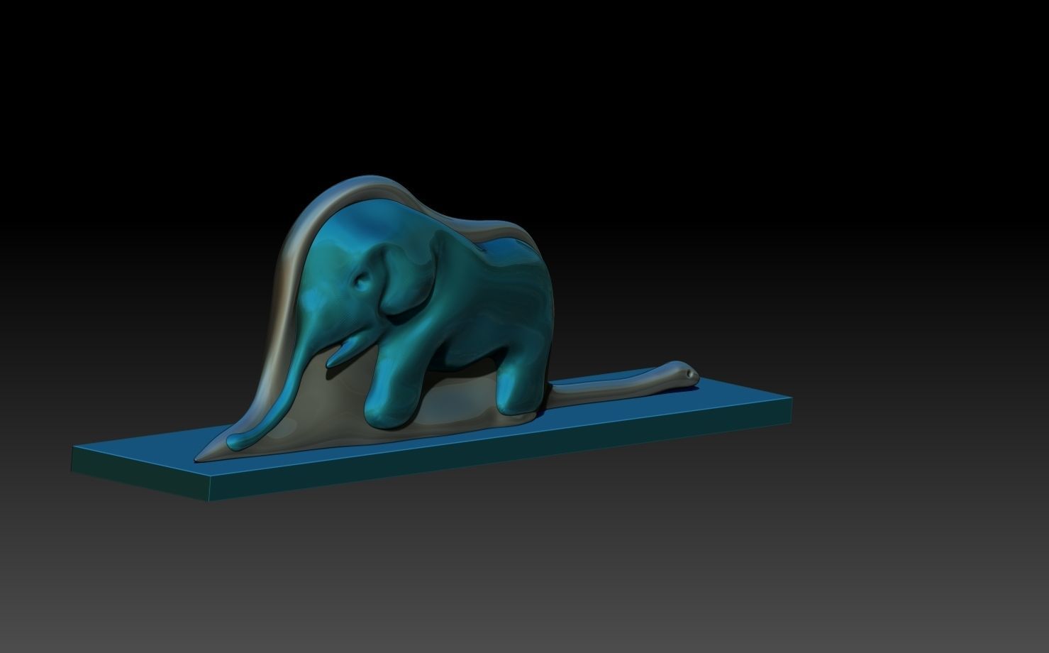 The elephant inside the snake 3D print model_3