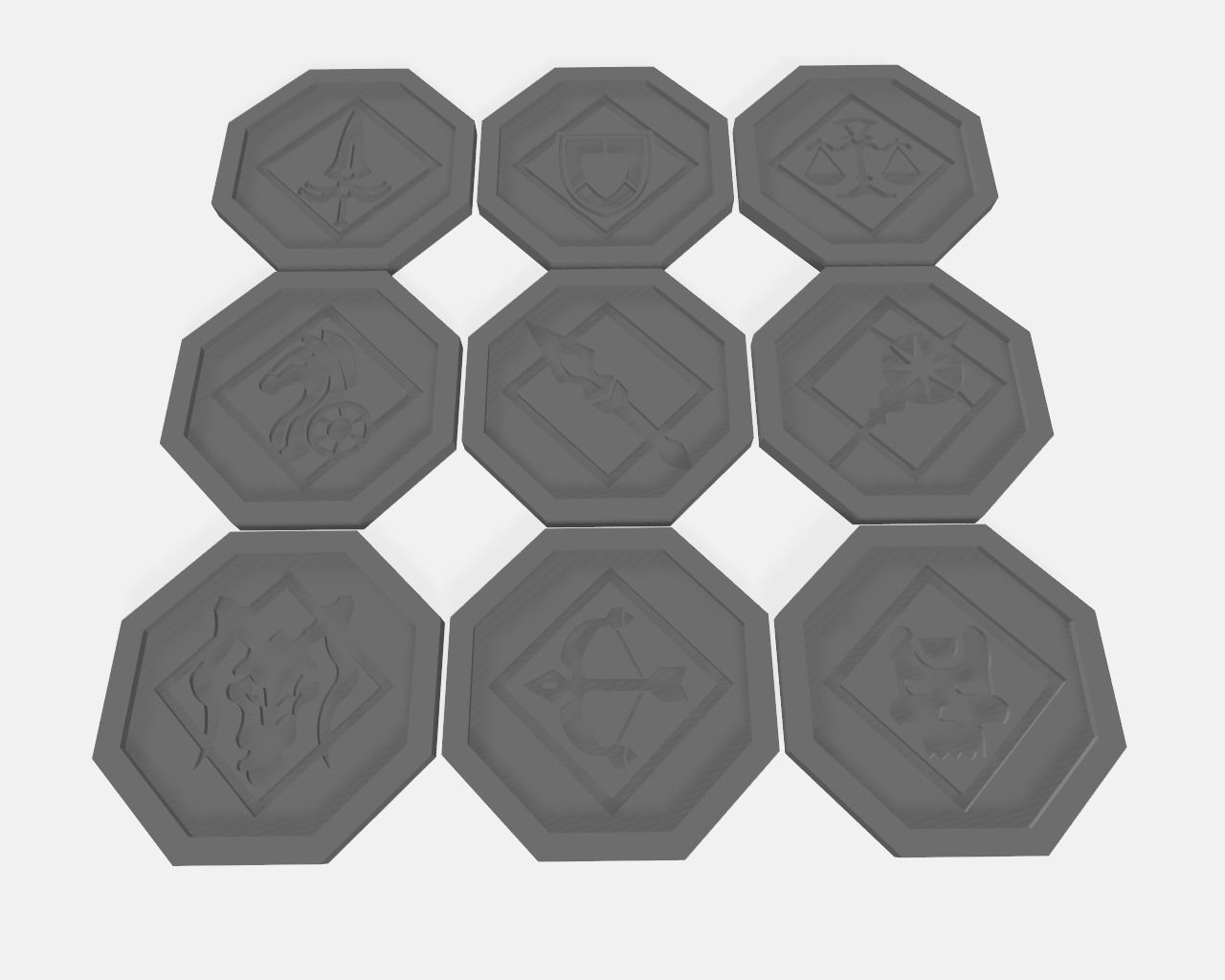 FATE classes coaster set 3D print model_1
