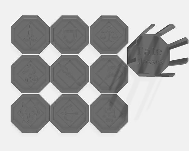 FATE classes coaster set 3D print model