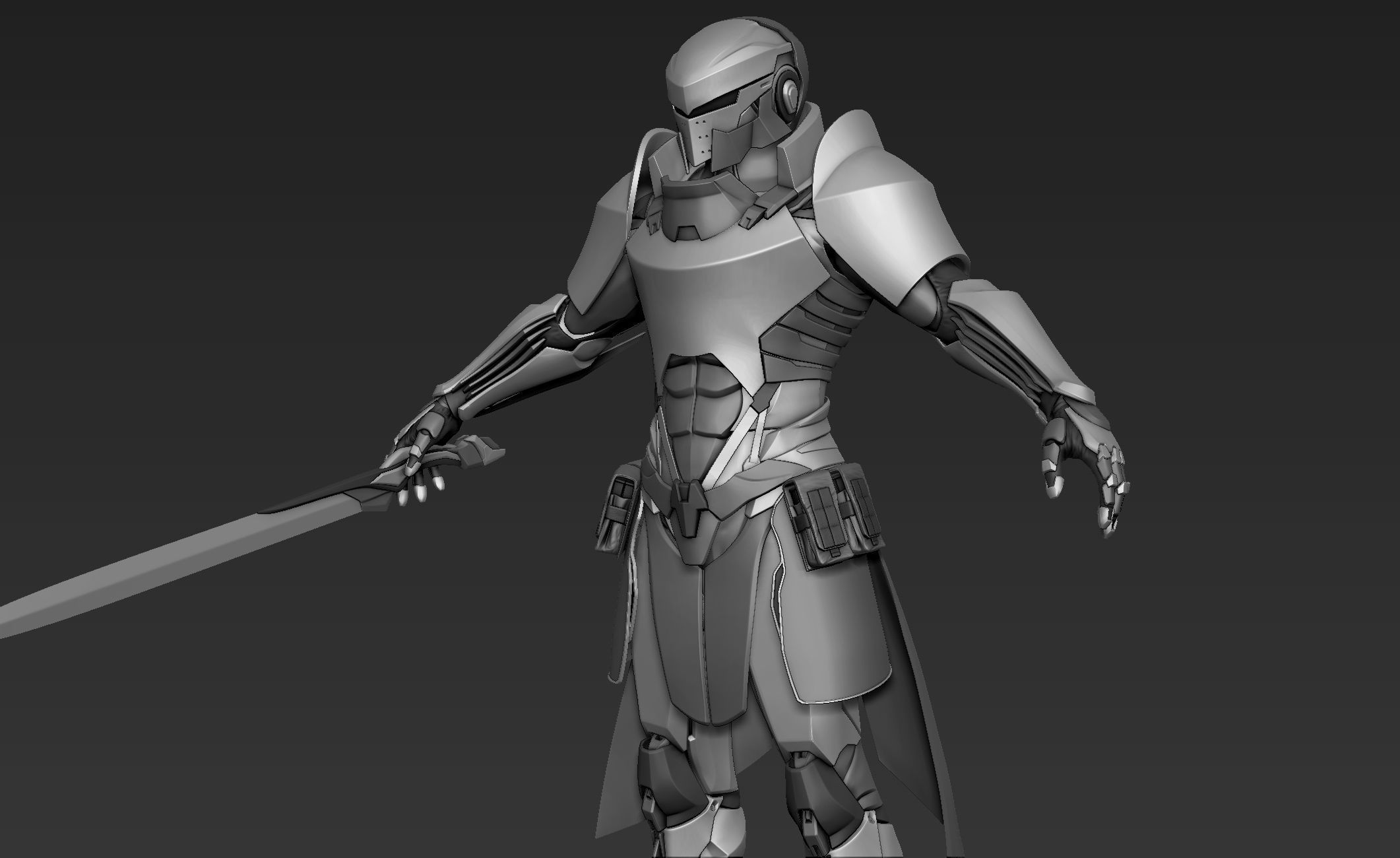 Paladin Knight Sci-Fi Style 3D model_4